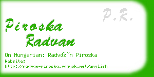 piroska radvan business card